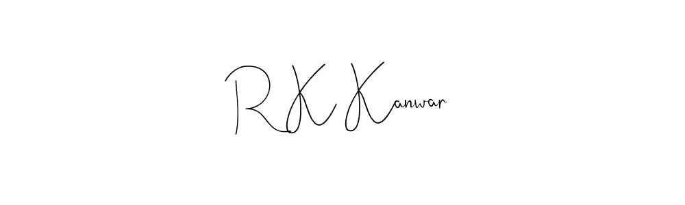 How to make R K Kanwar name signature. Use Andilay-7BmLP style for creating short signs online. This is the latest handwritten sign. R K Kanwar signature style 4 images and pictures png