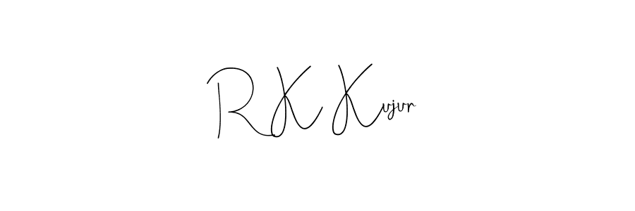 How to make R K Kujur name signature. Use Andilay-7BmLP style for creating short signs online. This is the latest handwritten sign. R K Kujur signature style 4 images and pictures png