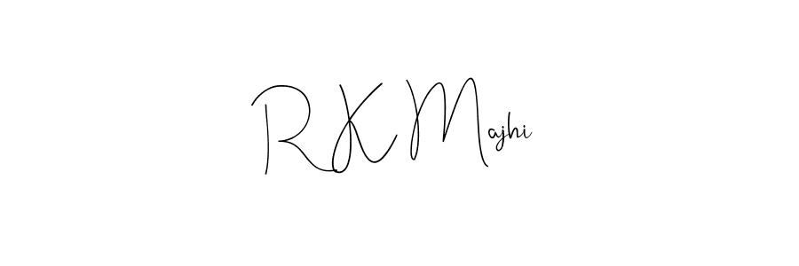 Also You can easily find your signature by using the search form. We will create R K Majhi name handwritten signature images for you free of cost using Andilay-7BmLP sign style. R K Majhi signature style 4 images and pictures png