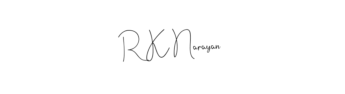 The best way (Andilay-7BmLP) to make a short signature is to pick only two or three words in your name. The name R K Narayan include a total of six letters. For converting this name. R K Narayan signature style 4 images and pictures png