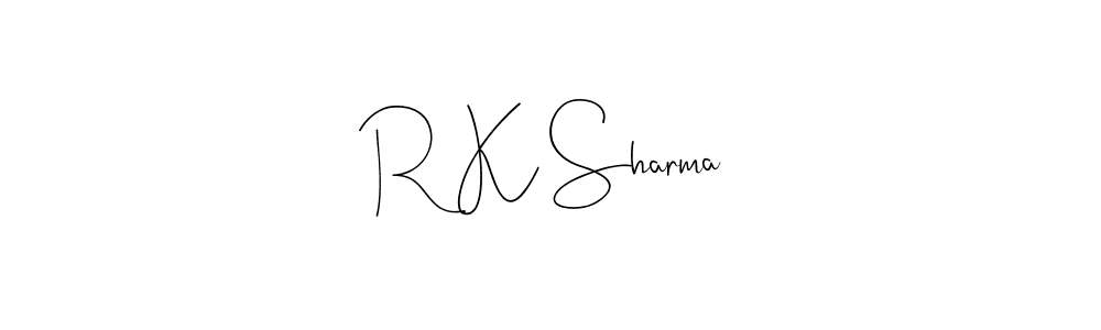 How to make R K Sharma name signature. Use Andilay-7BmLP style for creating short signs online. This is the latest handwritten sign. R K Sharma signature style 4 images and pictures png