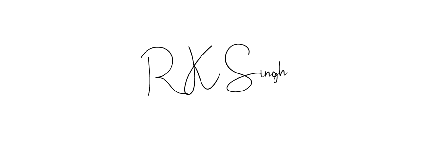 You should practise on your own different ways (Andilay-7BmLP) to write your name (R K Singh) in signature. don't let someone else do it for you. R K Singh signature style 4 images and pictures png