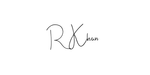 The best way (Andilay-7BmLP) to make a short signature is to pick only two or three words in your name. The name R Khan include a total of six letters. For converting this name. R Khan signature style 4 images and pictures png