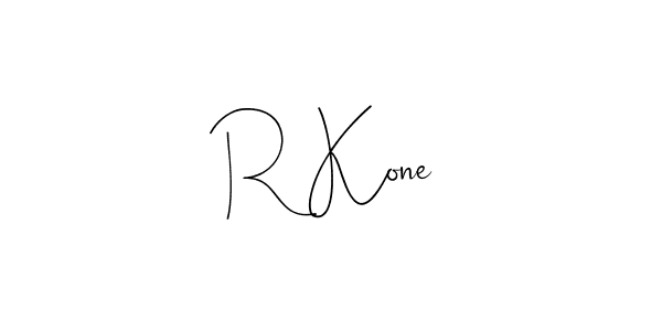How to make R Kone signature? Andilay-7BmLP is a professional autograph style. Create handwritten signature for R Kone name. R Kone signature style 4 images and pictures png