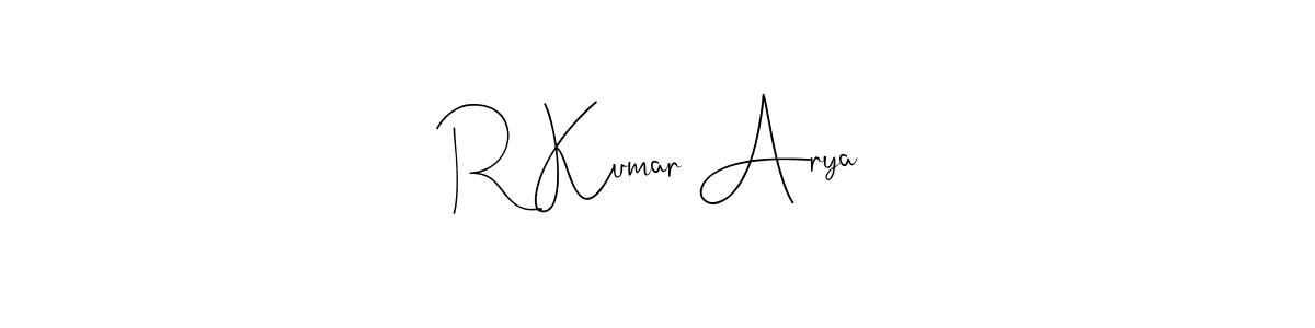 This is the best signature style for the R Kumar Arya name. Also you like these signature font (Andilay-7BmLP). Mix name signature. R Kumar Arya signature style 4 images and pictures png