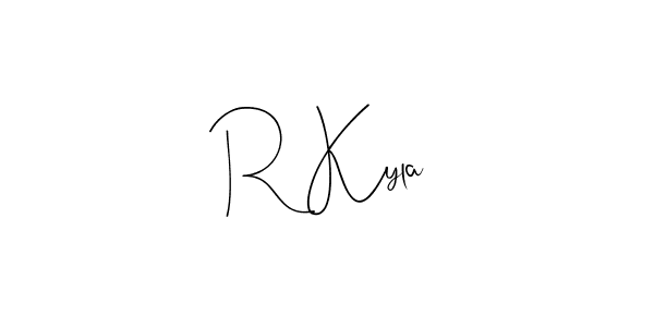 Use a signature maker to create a handwritten signature online. With this signature software, you can design (Andilay-7BmLP) your own signature for name R Kyla. R Kyla signature style 4 images and pictures png