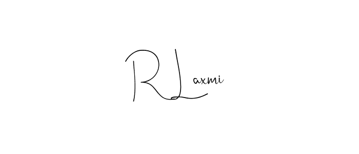 Create a beautiful signature design for name R Laxmi. With this signature (Andilay-7BmLP) fonts, you can make a handwritten signature for free. R Laxmi signature style 4 images and pictures png