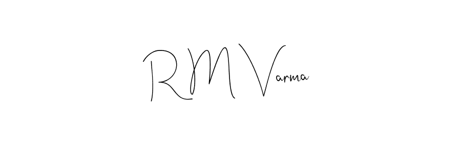 How to make R M Varma name signature. Use Andilay-7BmLP style for creating short signs online. This is the latest handwritten sign. R M Varma signature style 4 images and pictures png