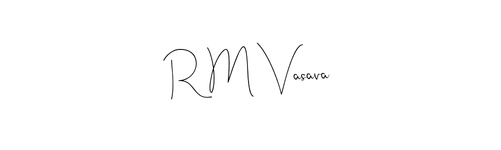 How to make R M Vasava name signature. Use Andilay-7BmLP style for creating short signs online. This is the latest handwritten sign. R M Vasava signature style 4 images and pictures png