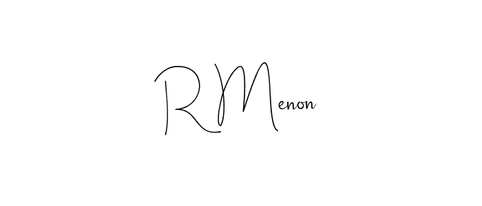 You should practise on your own different ways (Andilay-7BmLP) to write your name (R Menon) in signature. don't let someone else do it for you. R Menon signature style 4 images and pictures png