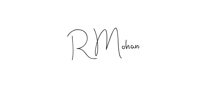 How to make R Mohan signature? Andilay-7BmLP is a professional autograph style. Create handwritten signature for R Mohan name. R Mohan signature style 4 images and pictures png