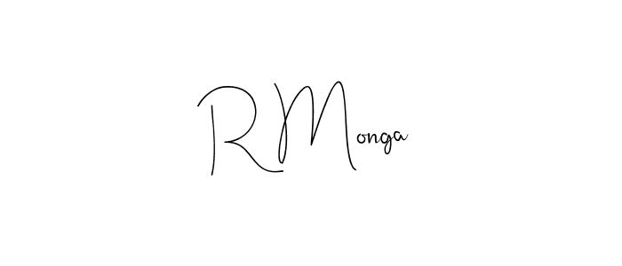 Create a beautiful signature design for name R Monga. With this signature (Andilay-7BmLP) fonts, you can make a handwritten signature for free. R Monga signature style 4 images and pictures png