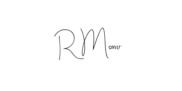 Make a beautiful signature design for name R Monu. With this signature (Andilay-7BmLP) style, you can create a handwritten signature for free. R Monu signature style 4 images and pictures png