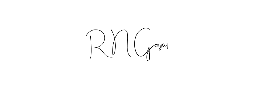 R N Goyal stylish signature style. Best Handwritten Sign (Andilay-7BmLP) for my name. Handwritten Signature Collection Ideas for my name R N Goyal. R N Goyal signature style 4 images and pictures png