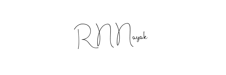 if you are searching for the best signature style for your name R N Nayak. so please give up your signature search. here we have designed multiple signature styles  using Andilay-7BmLP. R N Nayak signature style 4 images and pictures png