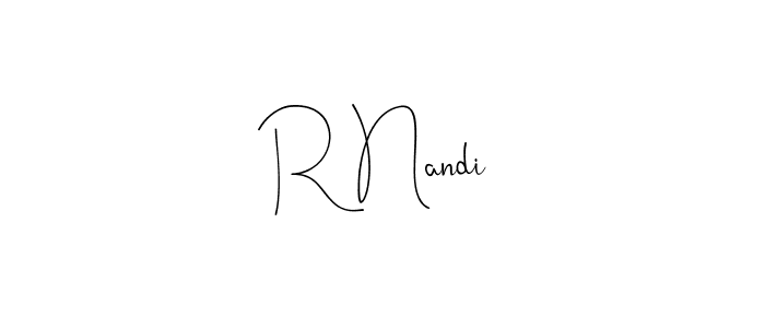 You should practise on your own different ways (Andilay-7BmLP) to write your name (R Nandi) in signature. don't let someone else do it for you. R Nandi signature style 4 images and pictures png