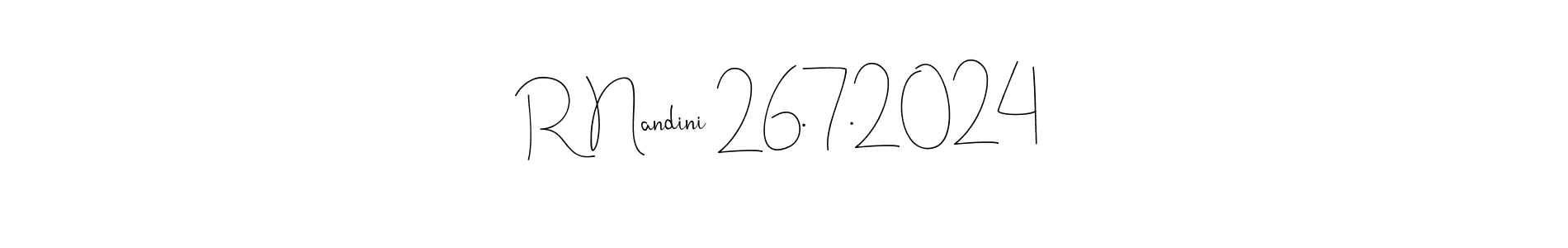 Here are the top 10 professional signature styles for the name R Nandini 26.7.2024. These are the best autograph styles you can use for your name. R Nandini 26.7.2024 signature style 4 images and pictures png