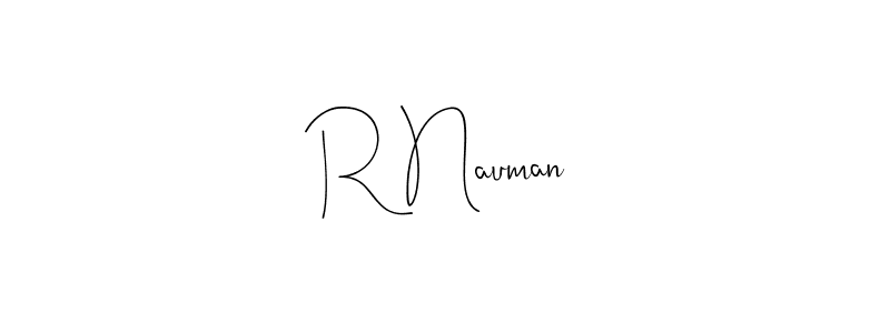 The best way (Andilay-7BmLP) to make a short signature is to pick only two or three words in your name. The name R Nauman include a total of six letters. For converting this name. R Nauman signature style 4 images and pictures png
