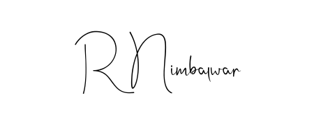 Create an unforgettable impression when signing with R Nimbalwar name styled in Andilay-7BmLP typography. 100% free online generator. R Nimbalwar signature style 4 images and pictures png