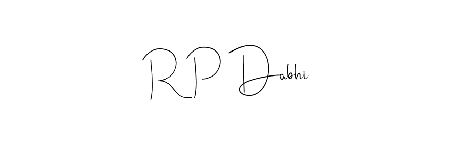 How to make R P Dabhi name signature. Use Andilay-7BmLP style for creating short signs online. This is the latest handwritten sign. R P Dabhi signature style 4 images and pictures png