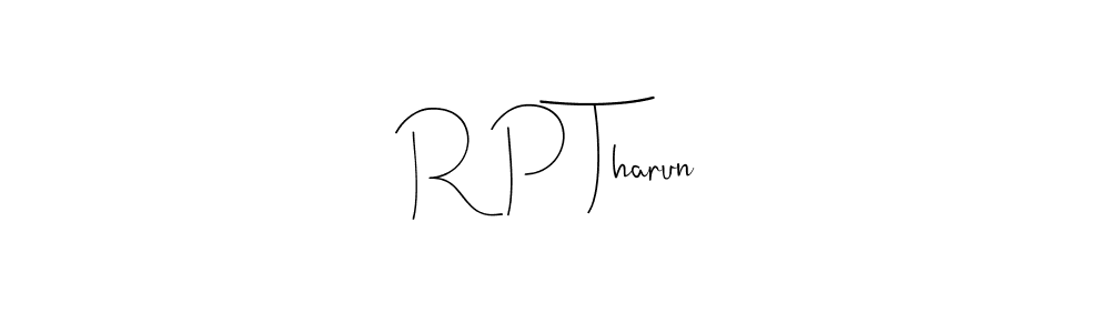 Use a signature maker to create a handwritten signature online. With this signature software, you can design (Andilay-7BmLP) your own signature for name R P Tharun. R P Tharun signature style 4 images and pictures png
