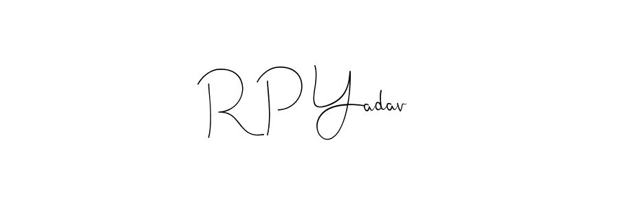 Use a signature maker to create a handwritten signature online. With this signature software, you can design (Andilay-7BmLP) your own signature for name R P Yadav. R P Yadav signature style 4 images and pictures png