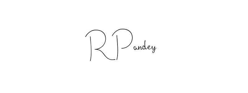 How to make R Pandey name signature. Use Andilay-7BmLP style for creating short signs online. This is the latest handwritten sign. R Pandey signature style 4 images and pictures png