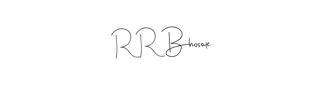 How to make R R Bhosale name signature. Use Andilay-7BmLP style for creating short signs online. This is the latest handwritten sign. R R Bhosale signature style 4 images and pictures png
