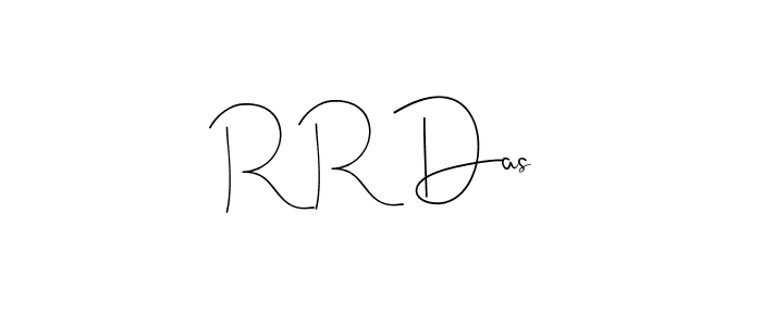 if you are searching for the best signature style for your name R R Das. so please give up your signature search. here we have designed multiple signature styles  using Andilay-7BmLP. R R Das signature style 4 images and pictures png