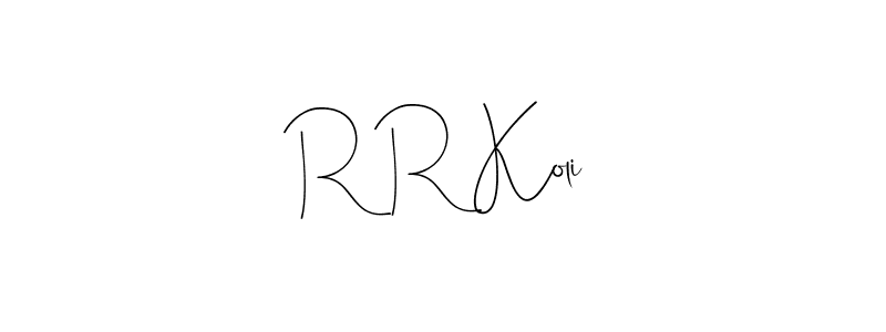 How to make R R Koli signature? Andilay-7BmLP is a professional autograph style. Create handwritten signature for R R Koli name. R R Koli signature style 4 images and pictures png