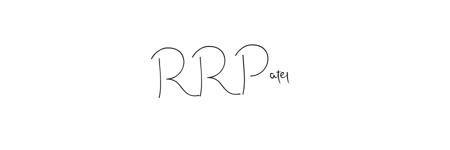 How to make R R Patel name signature. Use Andilay-7BmLP style for creating short signs online. This is the latest handwritten sign. R R Patel signature style 4 images and pictures png