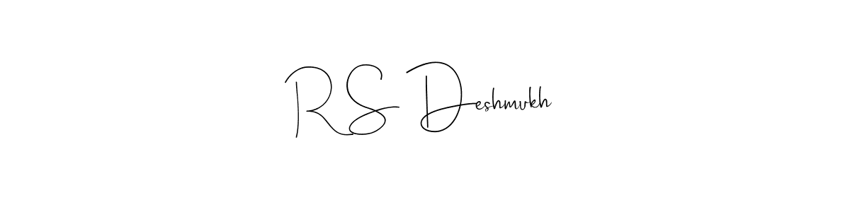 You should practise on your own different ways (Andilay-7BmLP) to write your name (R S Deshmukh) in signature. don't let someone else do it for you. R S Deshmukh signature style 4 images and pictures png