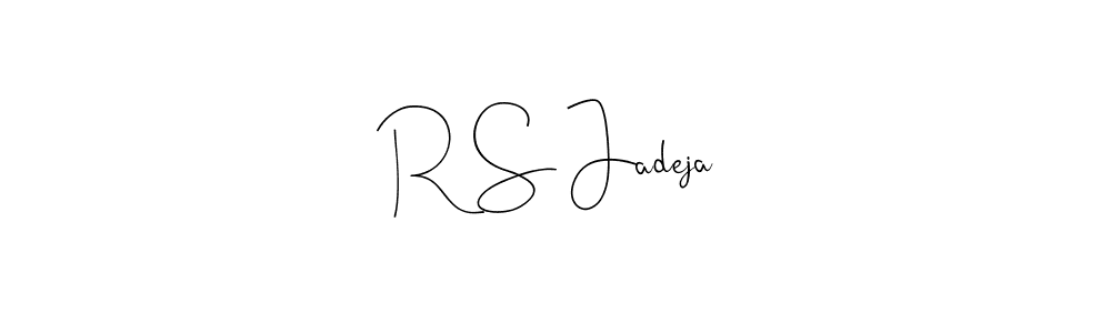 Also we have R S Jadeja name is the best signature style. Create professional handwritten signature collection using Andilay-7BmLP autograph style. R S Jadeja signature style 4 images and pictures png