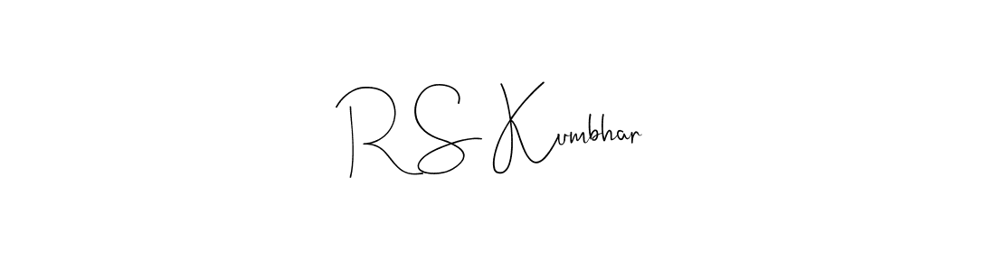 if you are searching for the best signature style for your name R S Kumbhar. so please give up your signature search. here we have designed multiple signature styles  using Andilay-7BmLP. R S Kumbhar signature style 4 images and pictures png