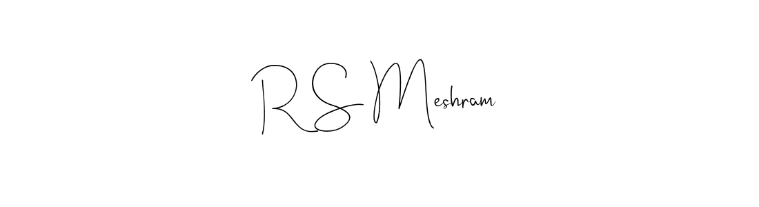 Also You can easily find your signature by using the search form. We will create R S Meshram name handwritten signature images for you free of cost using Andilay-7BmLP sign style. R S Meshram signature style 4 images and pictures png