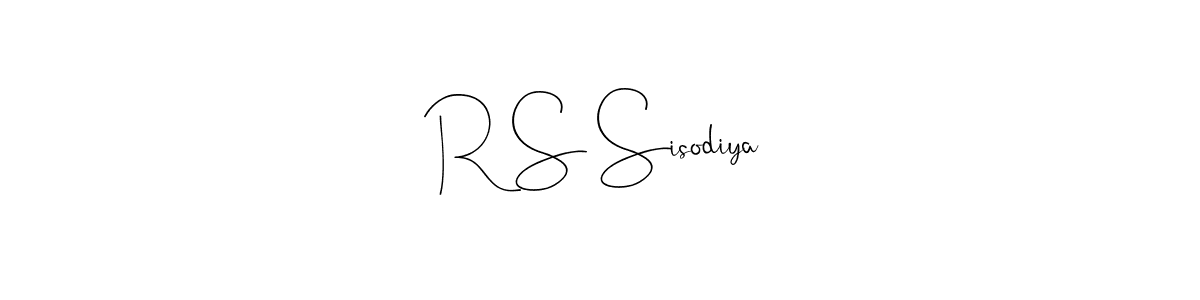 if you are searching for the best signature style for your name R S Sisodiya. so please give up your signature search. here we have designed multiple signature styles  using Andilay-7BmLP. R S Sisodiya signature style 4 images and pictures png