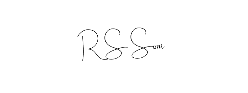 if you are searching for the best signature style for your name R S Soni. so please give up your signature search. here we have designed multiple signature styles  using Andilay-7BmLP. R S Soni signature style 4 images and pictures png