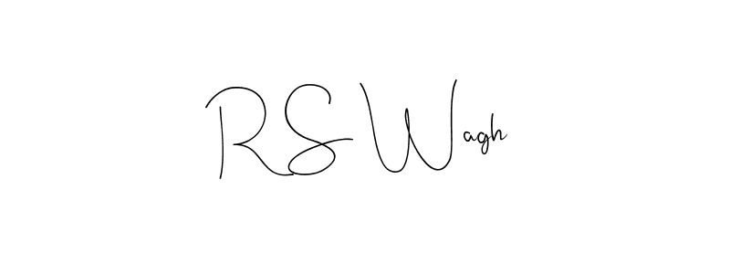 if you are searching for the best signature style for your name R S Wagh. so please give up your signature search. here we have designed multiple signature styles  using Andilay-7BmLP. R S Wagh signature style 4 images and pictures png