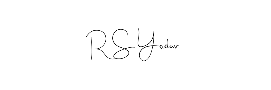 How to make R S Yadav name signature. Use Andilay-7BmLP style for creating short signs online. This is the latest handwritten sign. R S Yadav signature style 4 images and pictures png