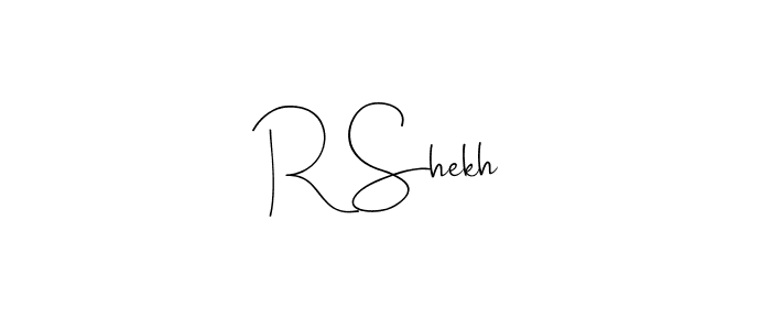 How to make R Shekh name signature. Use Andilay-7BmLP style for creating short signs online. This is the latest handwritten sign. R Shekh signature style 4 images and pictures png