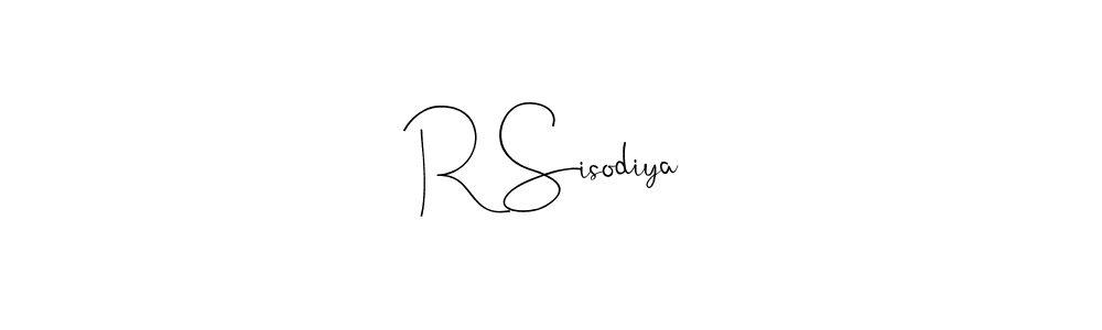 How to make R Sisodiya name signature. Use Andilay-7BmLP style for creating short signs online. This is the latest handwritten sign. R Sisodiya signature style 4 images and pictures png