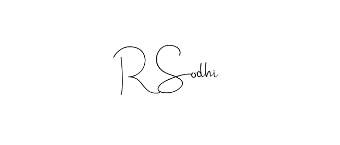 Make a beautiful signature design for name R Sodhi. With this signature (Andilay-7BmLP) style, you can create a handwritten signature for free. R Sodhi signature style 4 images and pictures png
