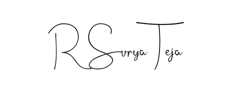 Make your name R Surya Teja memorable on every contract using Andilay-7BmLP autograph style. Instant transparent background export available. R Surya Teja signature style 4 images and pictures png