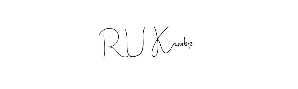 Here are the top 10 professional signature styles for the name R U Kamble. These are the best autograph styles you can use for your name. R U Kamble signature style 4 images and pictures png