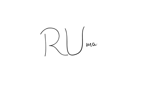 The best way (Andilay-7BmLP) to make a short signature is to pick only two or three words in your name. The name R Uma include a total of six letters. For converting this name. R Uma signature style 4 images and pictures png