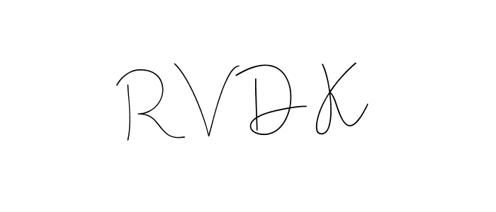 Andilay-7BmLP is a professional signature style that is perfect for those who want to add a touch of class to their signature. It is also a great choice for those who want to make their signature more unique. Get R V D K name to fancy signature for free. R V D K signature style 4 images and pictures png