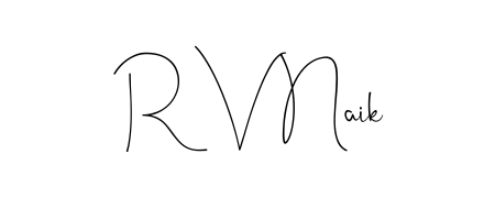 Looking for an artistic signature for R V Naik? The Andilay-7BmLP calligraphy style gives a sophisticated flow suitable for business cards and emails. R V Naik signature style 4 images and pictures png