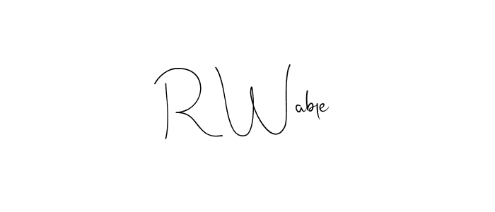 How to Draw R Wable signature style? Andilay-7BmLP is a latest design signature styles for name R Wable. R Wable signature style 4 images and pictures png
