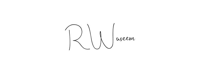 Also You can easily find your signature by using the search form. We will create R Waseem name handwritten signature images for you free of cost using Andilay-7BmLP sign style. R Waseem signature style 4 images and pictures png