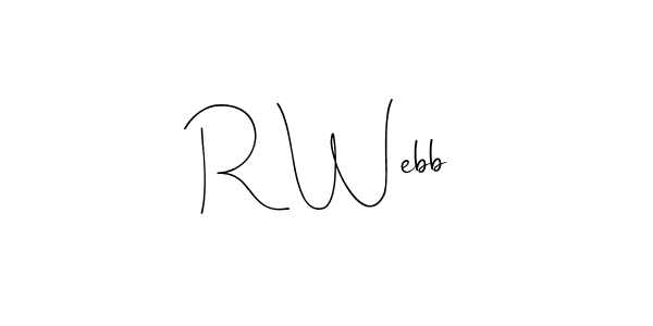 Design your own signature with our free online signature maker. With this signature software, you can create a handwritten (Andilay-7BmLP) signature for name R Webb. R Webb signature style 4 images and pictures png